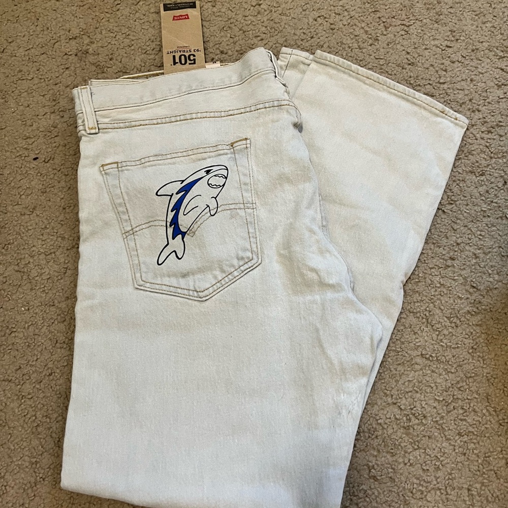 Levi’s jeans with writing